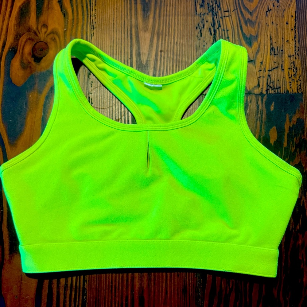 Fabletics Womens Neon Sylvia Racerback Sports Bra Small